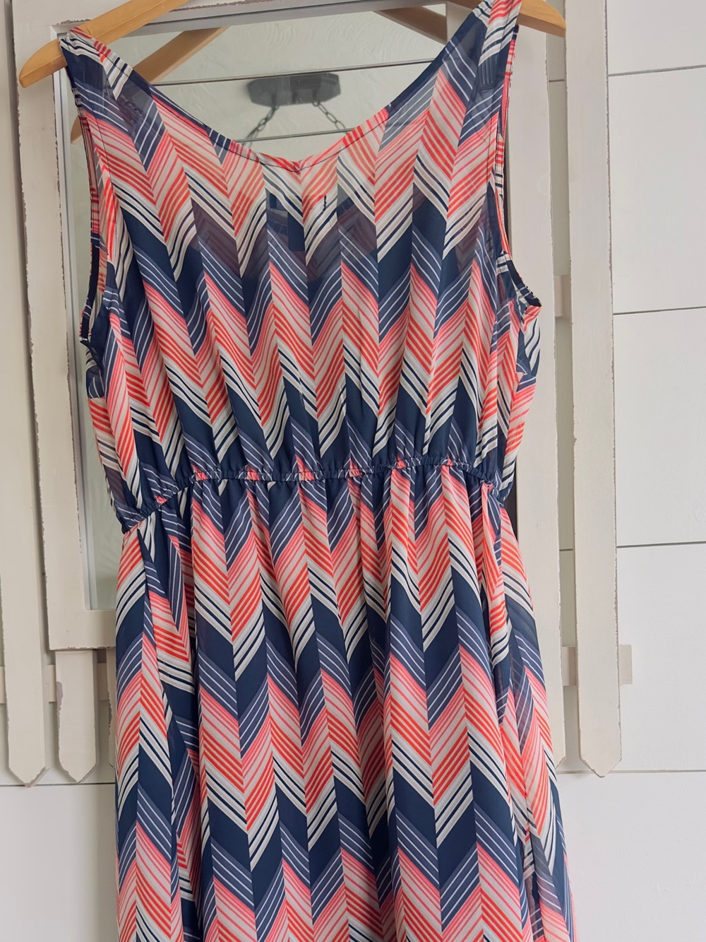 GAP Navy, Coral and White Chevron Women’s Dress